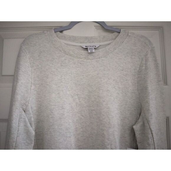 Athleta 659310 Women's Sz L/Tall Fog Gray Heather Coaster Luxe Sweatshirt Dress - Picture 4 of 16